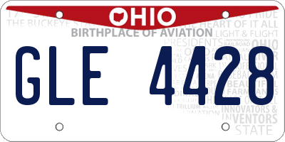 OH license plate GLE4428