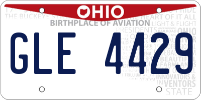 OH license plate GLE4429