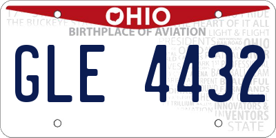 OH license plate GLE4432