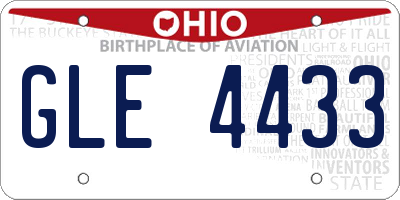 OH license plate GLE4433