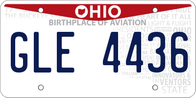 OH license plate GLE4436