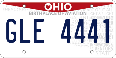 OH license plate GLE4441