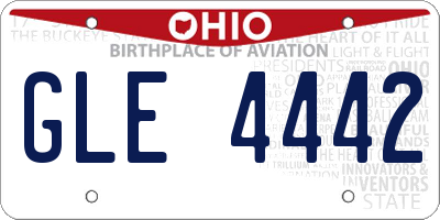 OH license plate GLE4442
