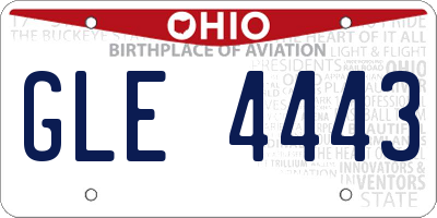 OH license plate GLE4443