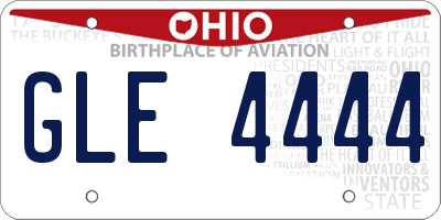 OH license plate GLE4444