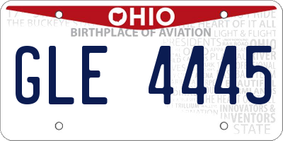 OH license plate GLE4445