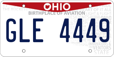 OH license plate GLE4449