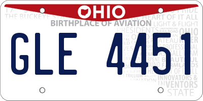 OH license plate GLE4451