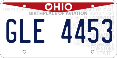 OH license plate GLE4453