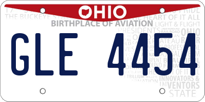 OH license plate GLE4454