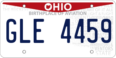 OH license plate GLE4459
