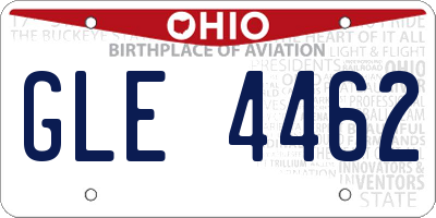 OH license plate GLE4462