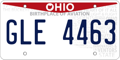 OH license plate GLE4463