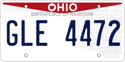 OH license plate GLE4472