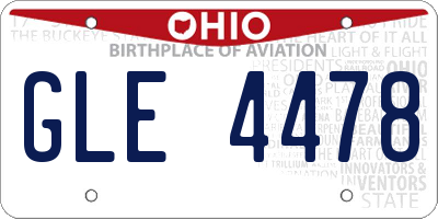 OH license plate GLE4478