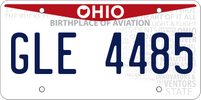 OH license plate GLE4485