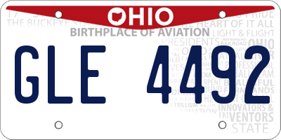 OH license plate GLE4492