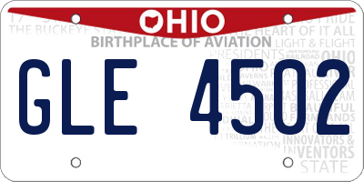 OH license plate GLE4502