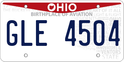 OH license plate GLE4504