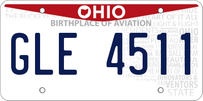 OH license plate GLE4511