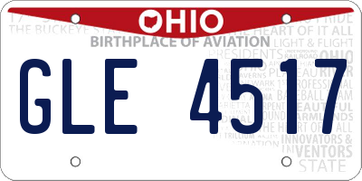 OH license plate GLE4517