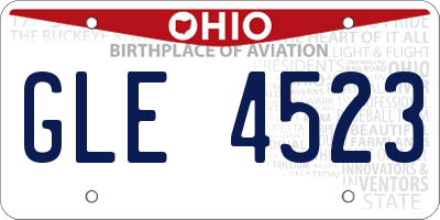 OH license plate GLE4523