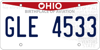 OH license plate GLE4533