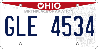 OH license plate GLE4534