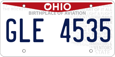OH license plate GLE4535