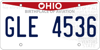 OH license plate GLE4536