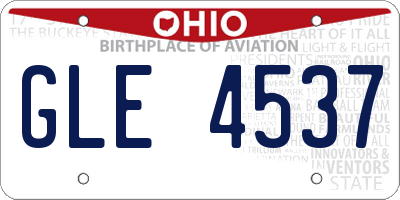 OH license plate GLE4537