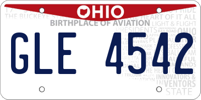 OH license plate GLE4542