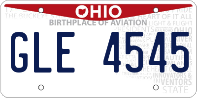 OH license plate GLE4545
