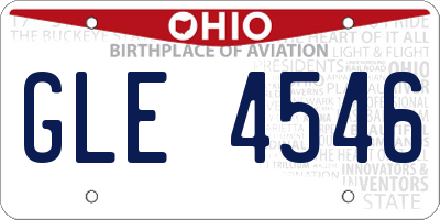 OH license plate GLE4546