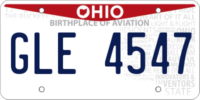OH license plate GLE4547
