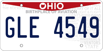 OH license plate GLE4549
