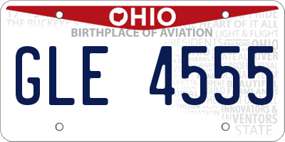 OH license plate GLE4555