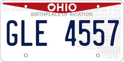 OH license plate GLE4557