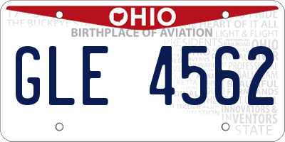 OH license plate GLE4562