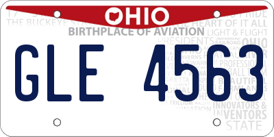 OH license plate GLE4563