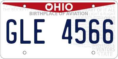 OH license plate GLE4566