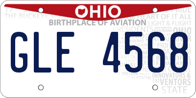 OH license plate GLE4568