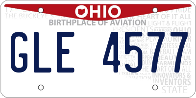OH license plate GLE4577