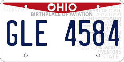 OH license plate GLE4584