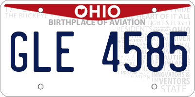 OH license plate GLE4585
