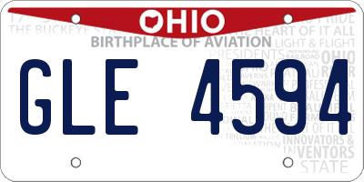 OH license plate GLE4594