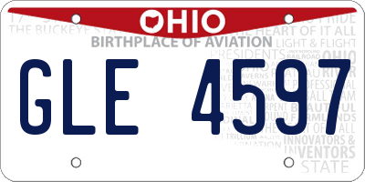 OH license plate GLE4597