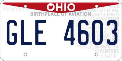 OH license plate GLE4603