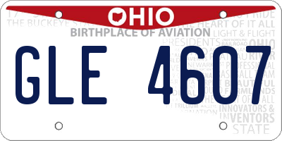 OH license plate GLE4607