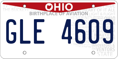 OH license plate GLE4609